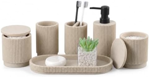 Resin Bathroom Accessories Set, 6-Piece
