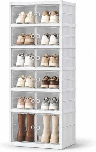 6-Tier Foldable Shoe Rack, White