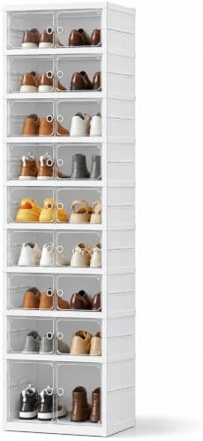 9-Tier Foldable Shoe Rack, White