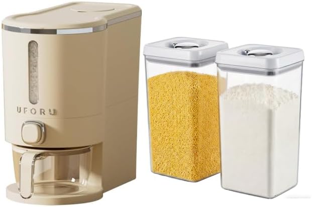 Rice Dispenser with Twist-Lock Containers