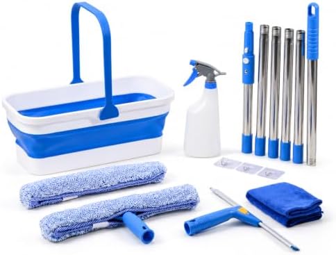 Window Cleaning Kit, Collapsible Bucket